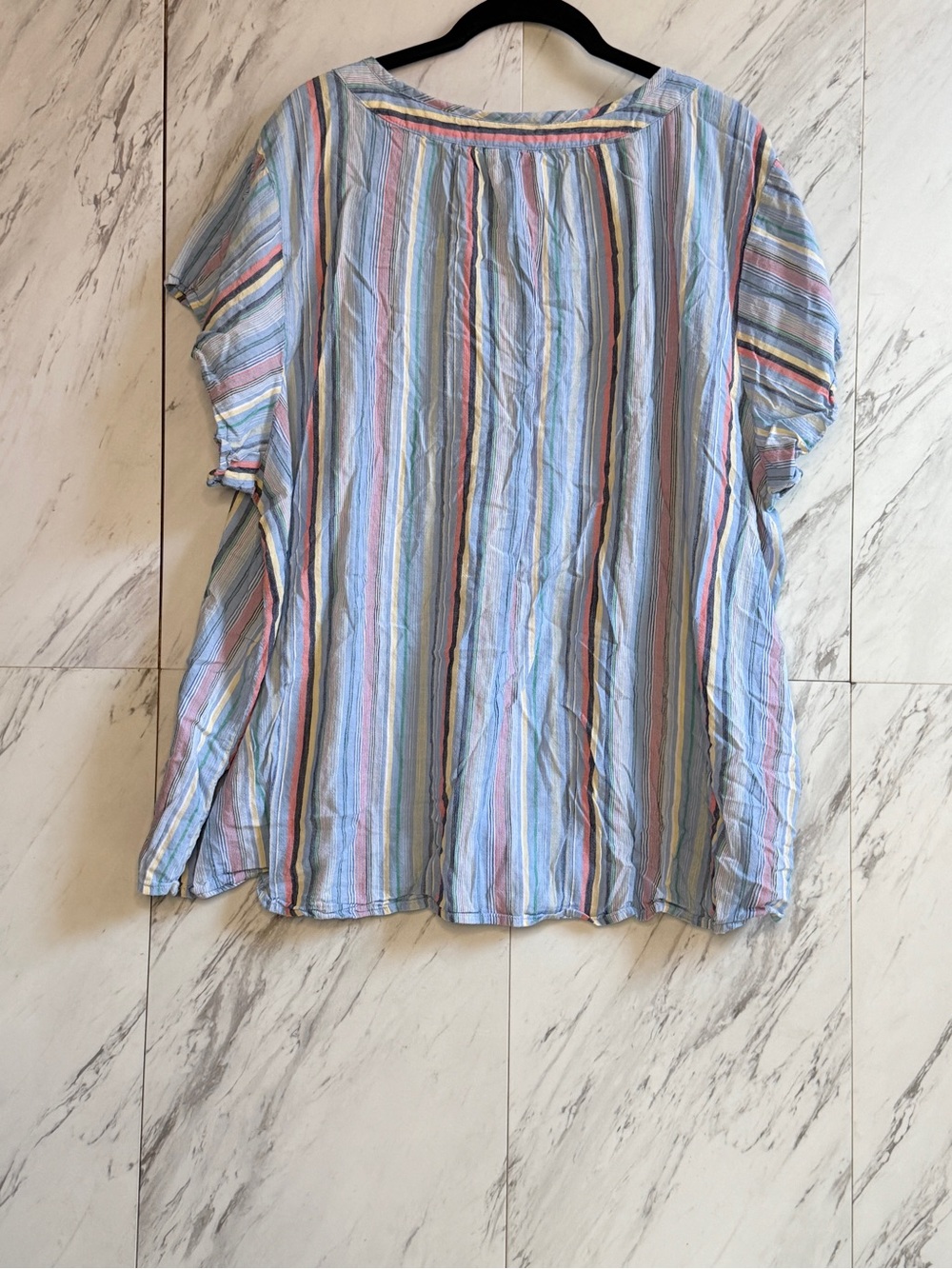 Bundle of 2: St. John's Bay & Beach Lunch Lounge Stripe Blouse Lot Size 3X - Picture 5 of 11